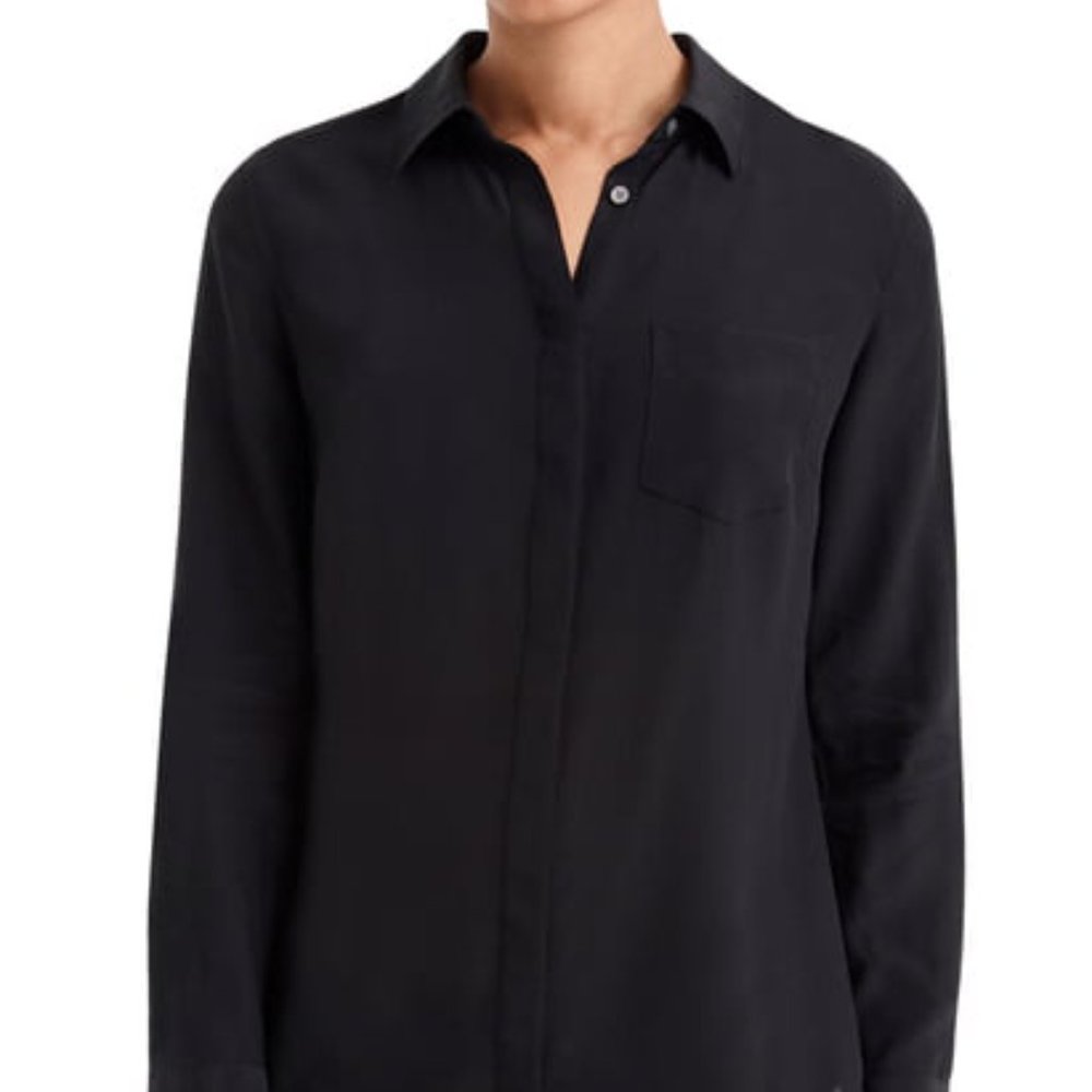 Classic Black Button-Front Women’s Blouse